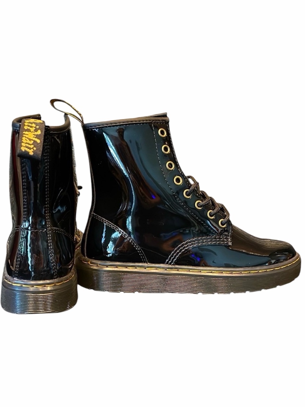 NEW Dr. Martens Zavala Combat Boots SHINY Patent Leather Size 6 Doc’s Doc Marten